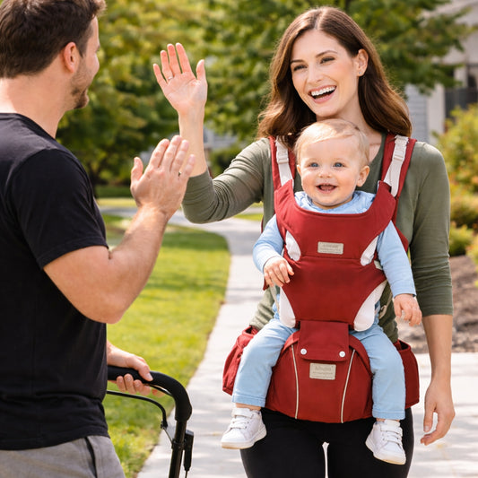 Notre porte bebe rando est aussi efficace pour les petites promenades dans le quartier