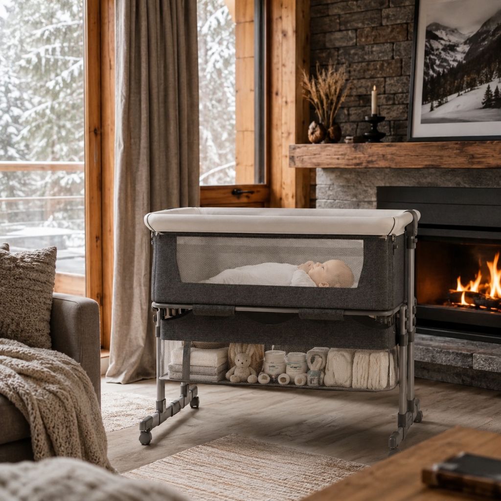 rangement lit voyage bebe Majestueux gris 