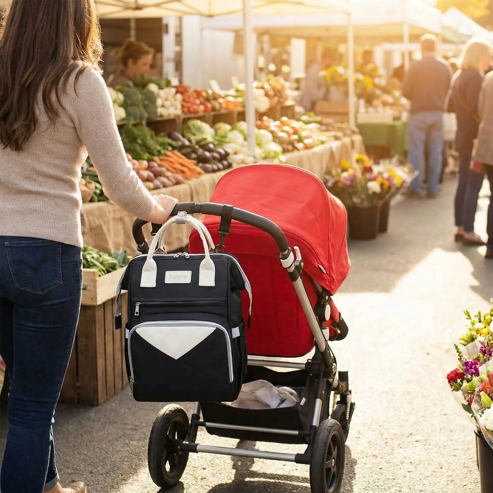 sac a dos a couche attache poussette pour mains libres