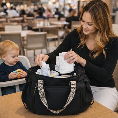 Un sac à dos à langer de grande capacité mais où tout est bien rangé