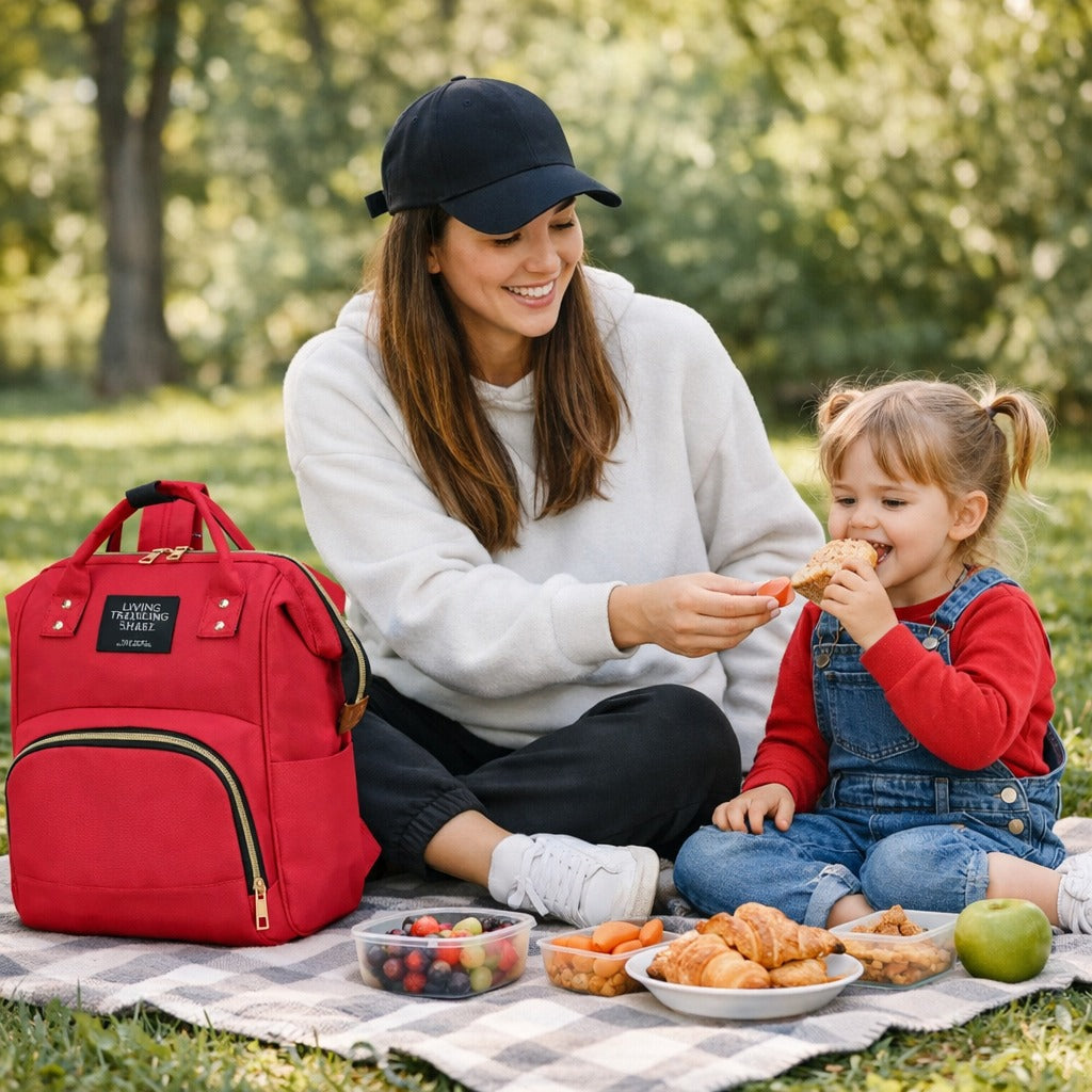 Sac à dos à langer parfait pour les sorties plus décontractées au parc.