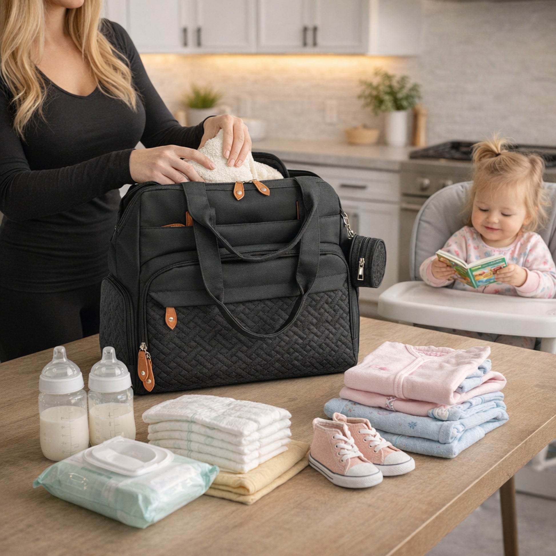 Notre sac a dos a  langer peut contenir les essentiels de bébé et même davantage