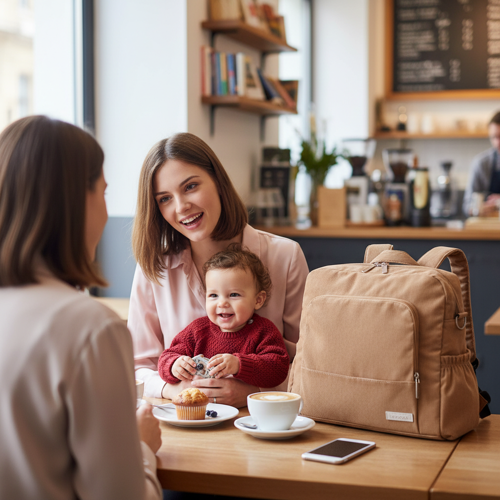 essentiels bébé sortie restaurant sac a dos a langer