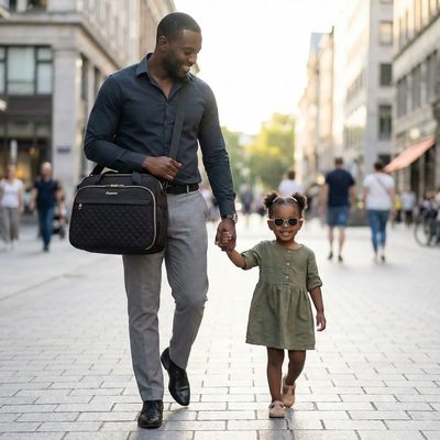 Accessoire mode même pour les papas en ville avec ce sac a langer bebe