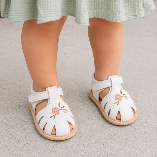 sandale bébé fille Toodi blanc cassé souple