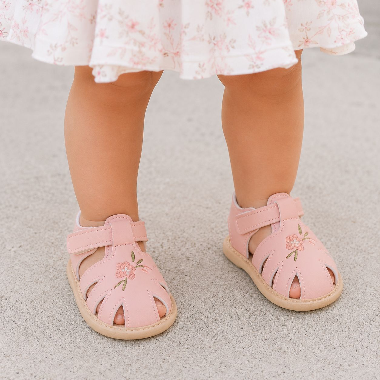 sandale bébé fille Toodi rose cuir PU