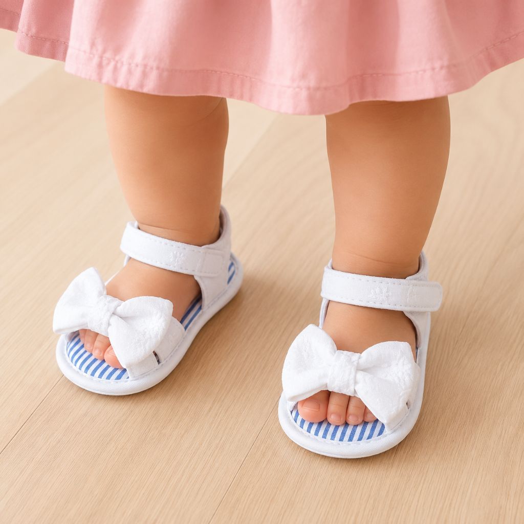 sandale bebe fille Noly blanche légère