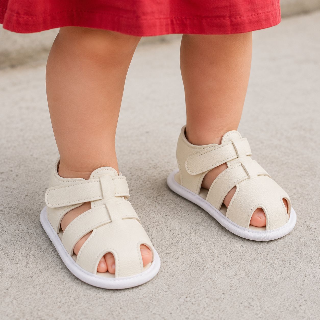 sandale bebe Sandiboo blanc cassé premier marcheur