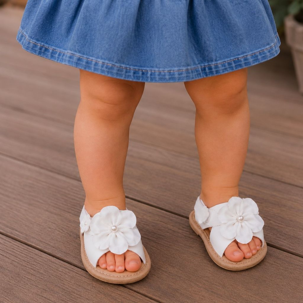 sandales bébé fille Pepia blanches fermetures velcro réglables