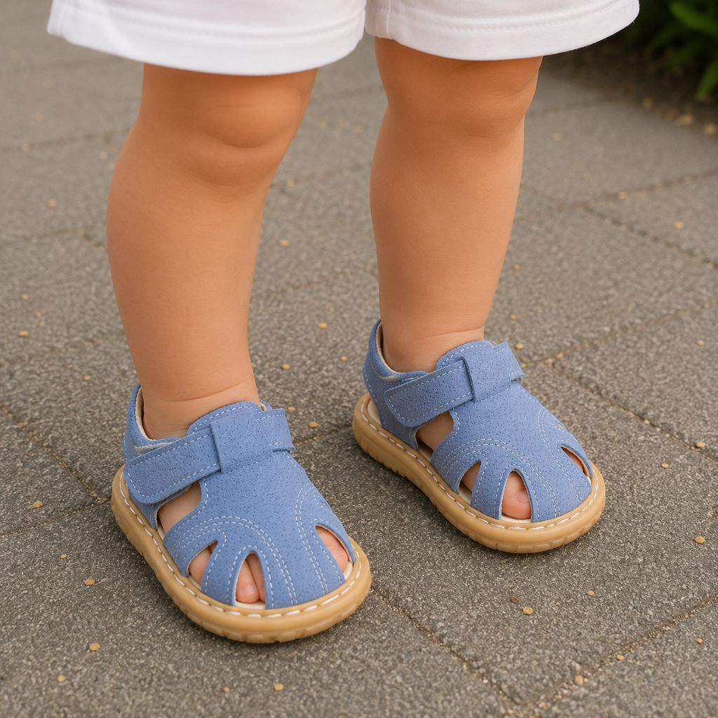 sandales bébé fille Tipia bleues semelles souples