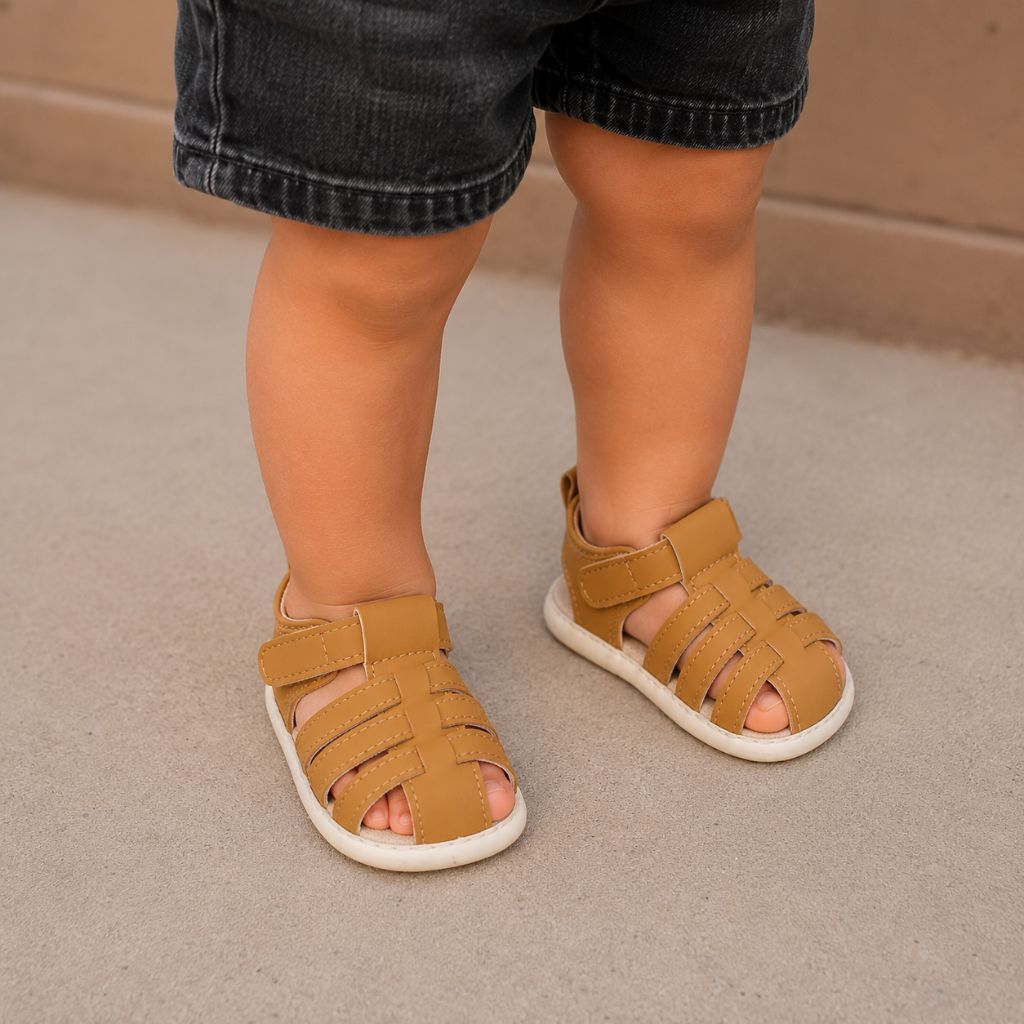 sandales bébé garçon Pikao jaunes antidérapantes