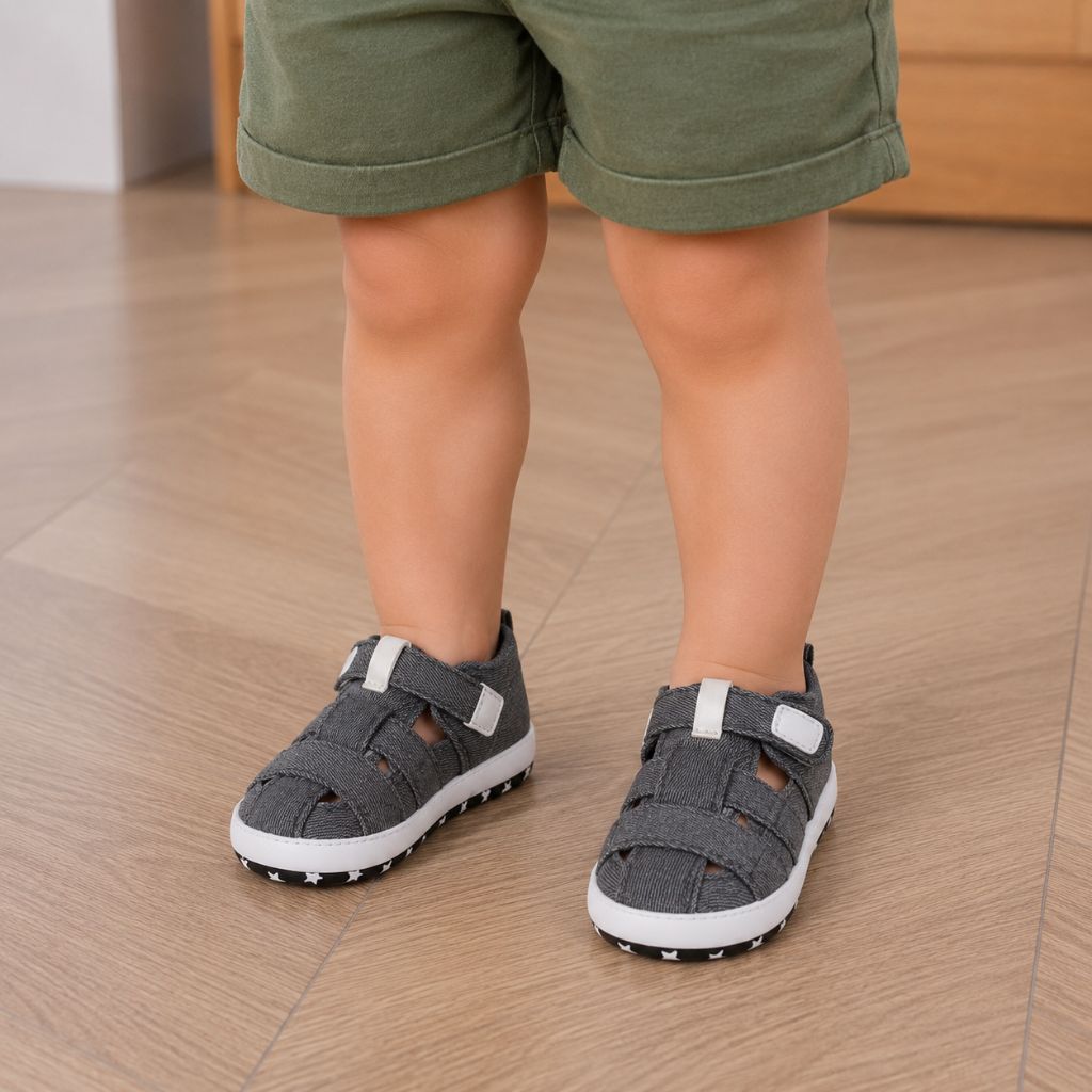 sandales bebe garcon Moky noires respirantes