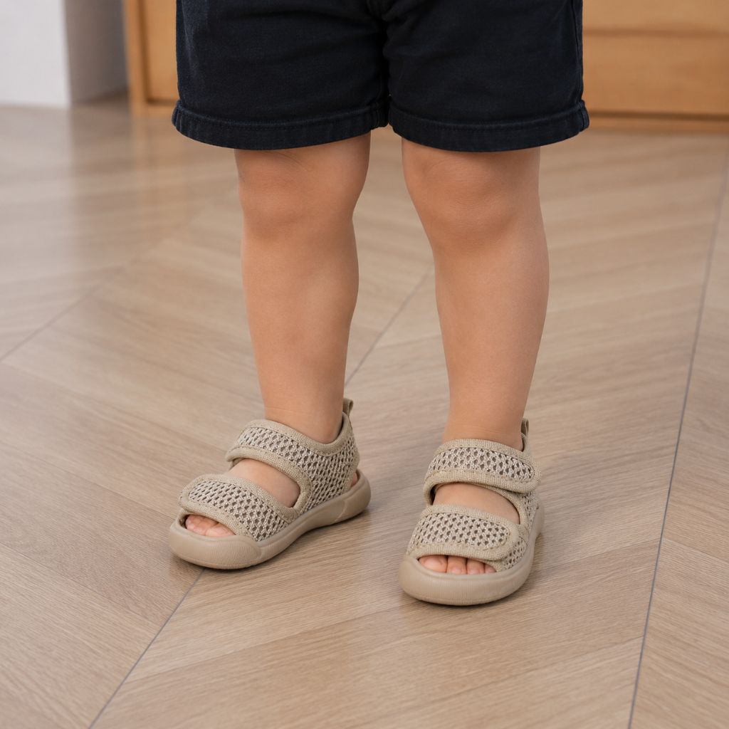 sandales bebe Solino beiges deux attaches velcro