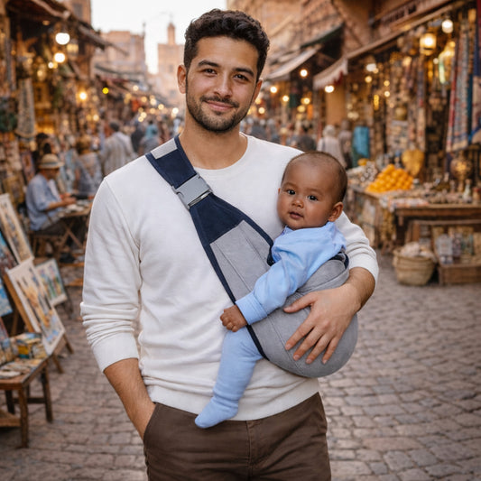 Les sorties sont agréable avec bébé dans une echarpe de portage