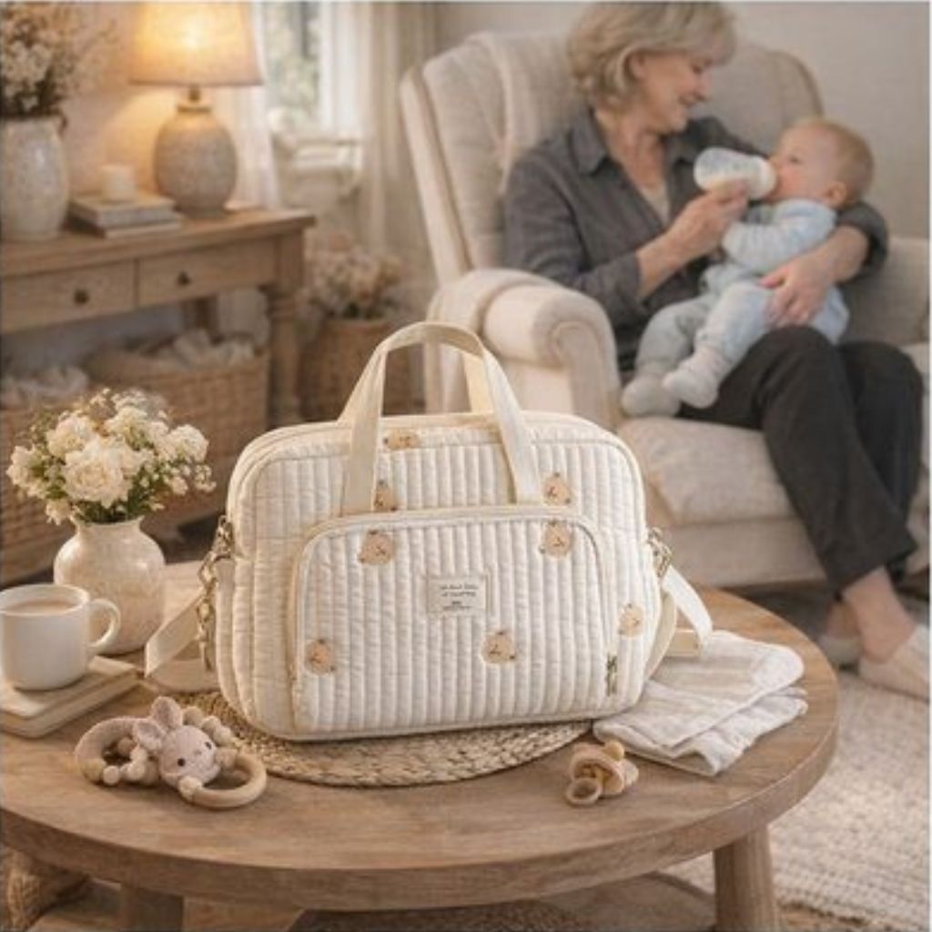 visite chez grand-mère sac de naissance bébé Le Délicat